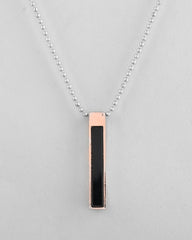 Silver Plated Men Chain With Rectangular Shaped Pendent