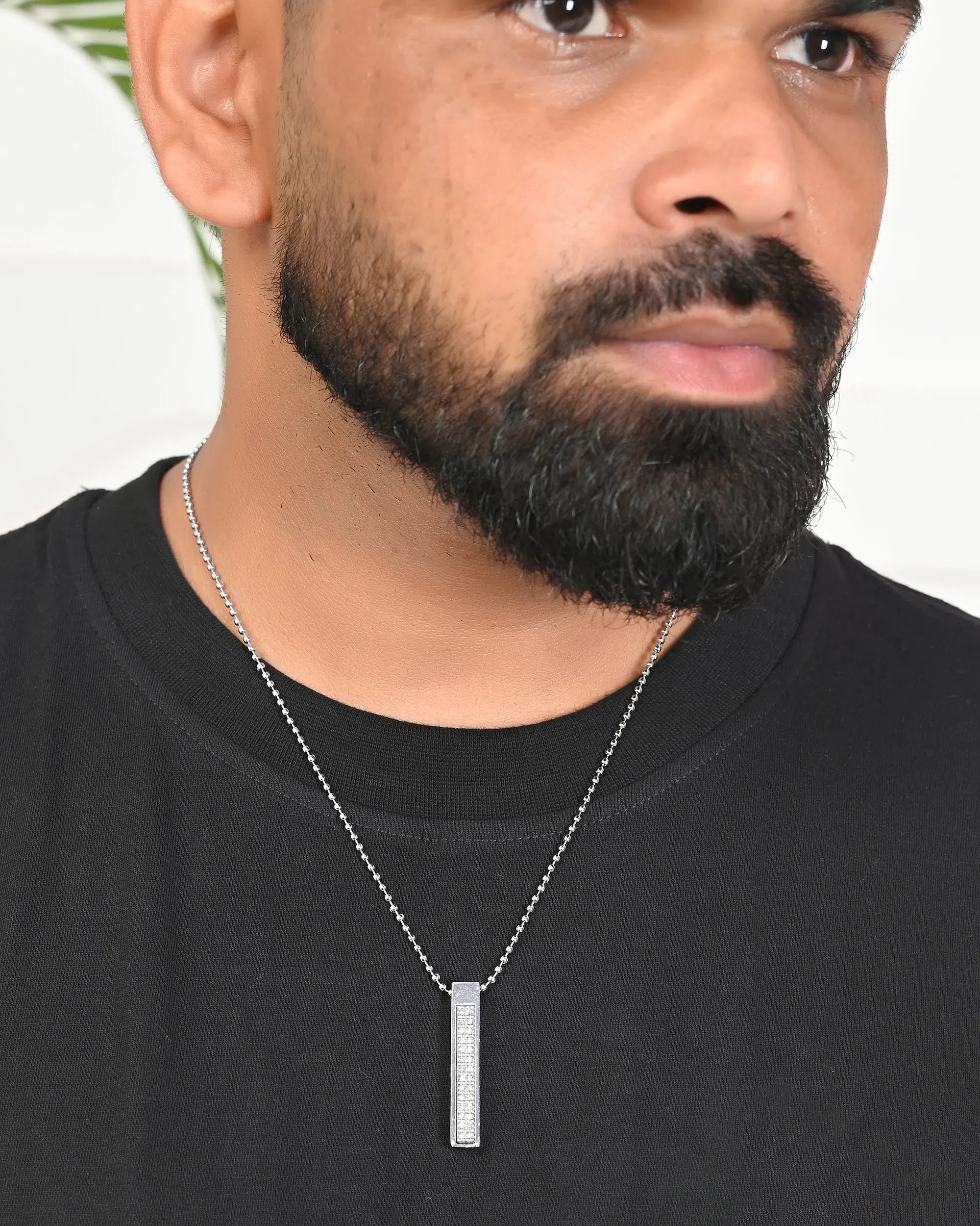 Men's Silver Chain with AD Stone - Indian Artificial Jewelry