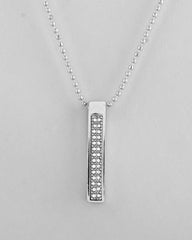 Silver Plated Men Chain With Rectangular Shaped AD Stone Studded Pendent