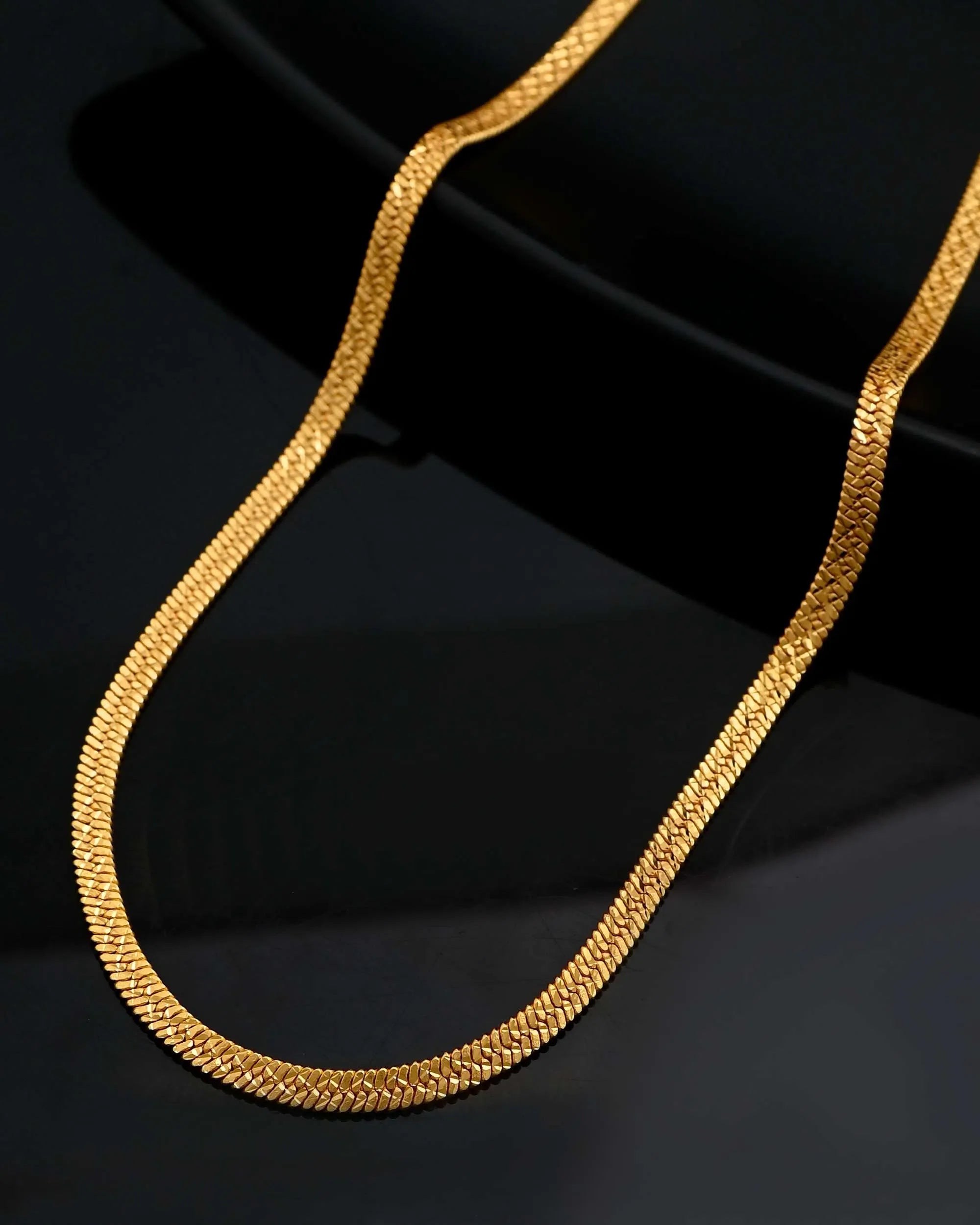 Men's Gold Plated Snake Chain - Unique Design for Men
