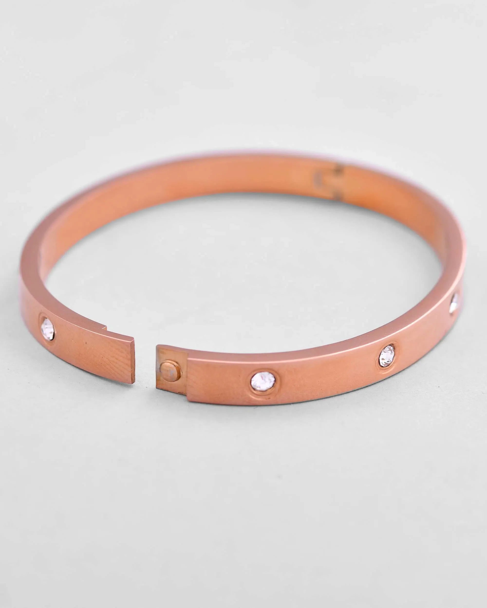 Rose Gold Crystal Kada Bracelet - Indian Artificial Jewelry