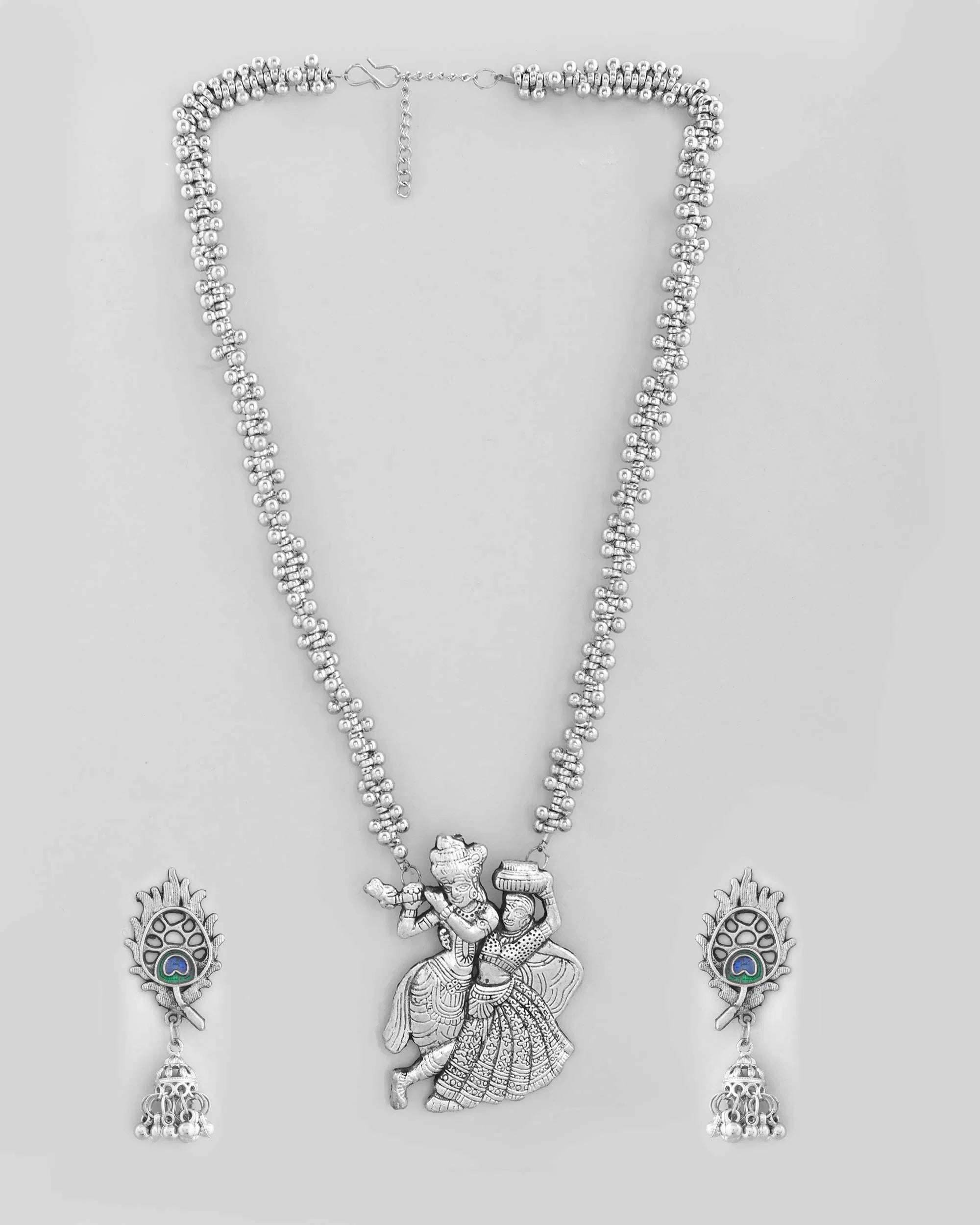 Oxidized Kanha Necklace Set | Indian Artificial Jewelry