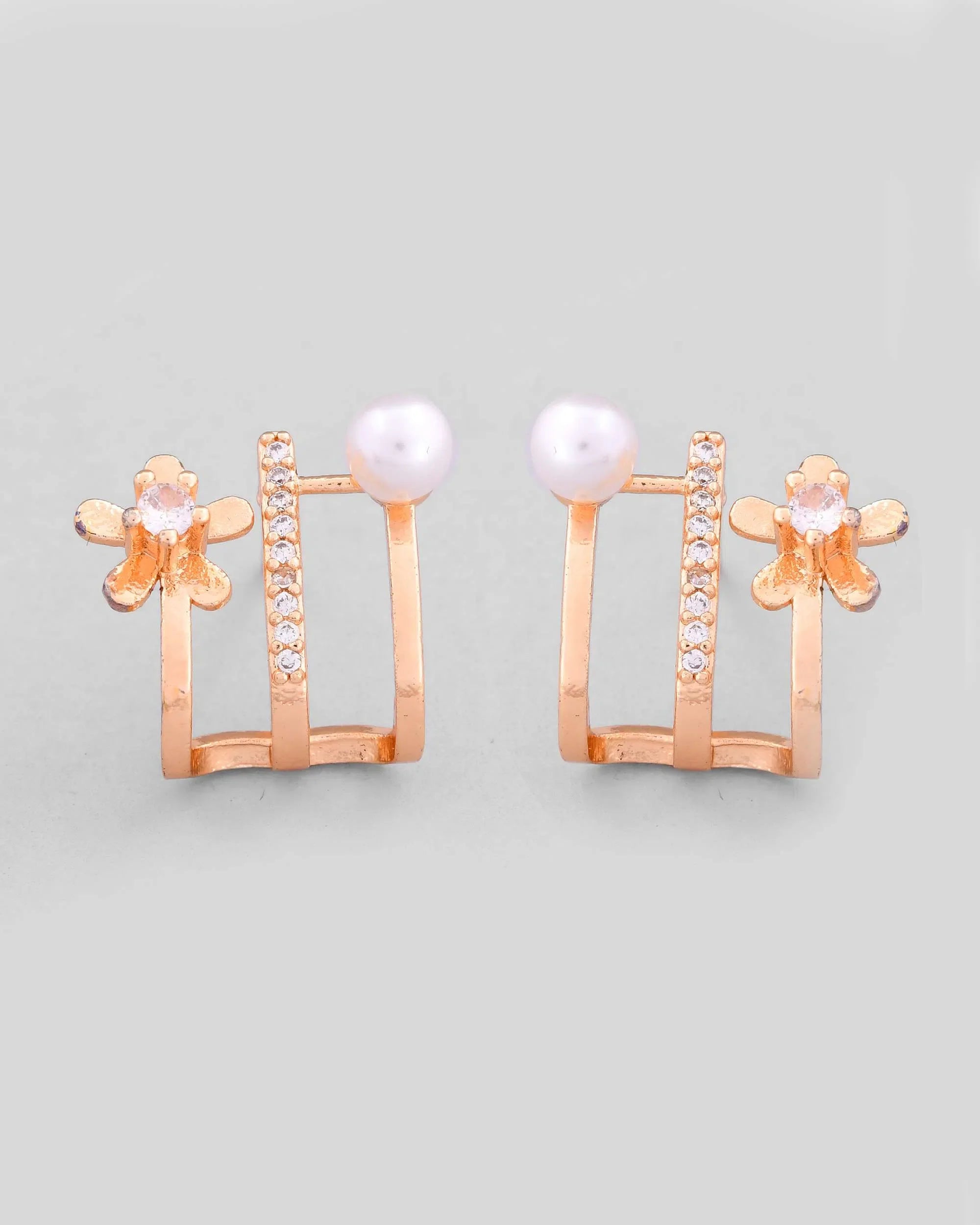 Gold Plated Crystal Stud Earrings - Affordable Jewelry