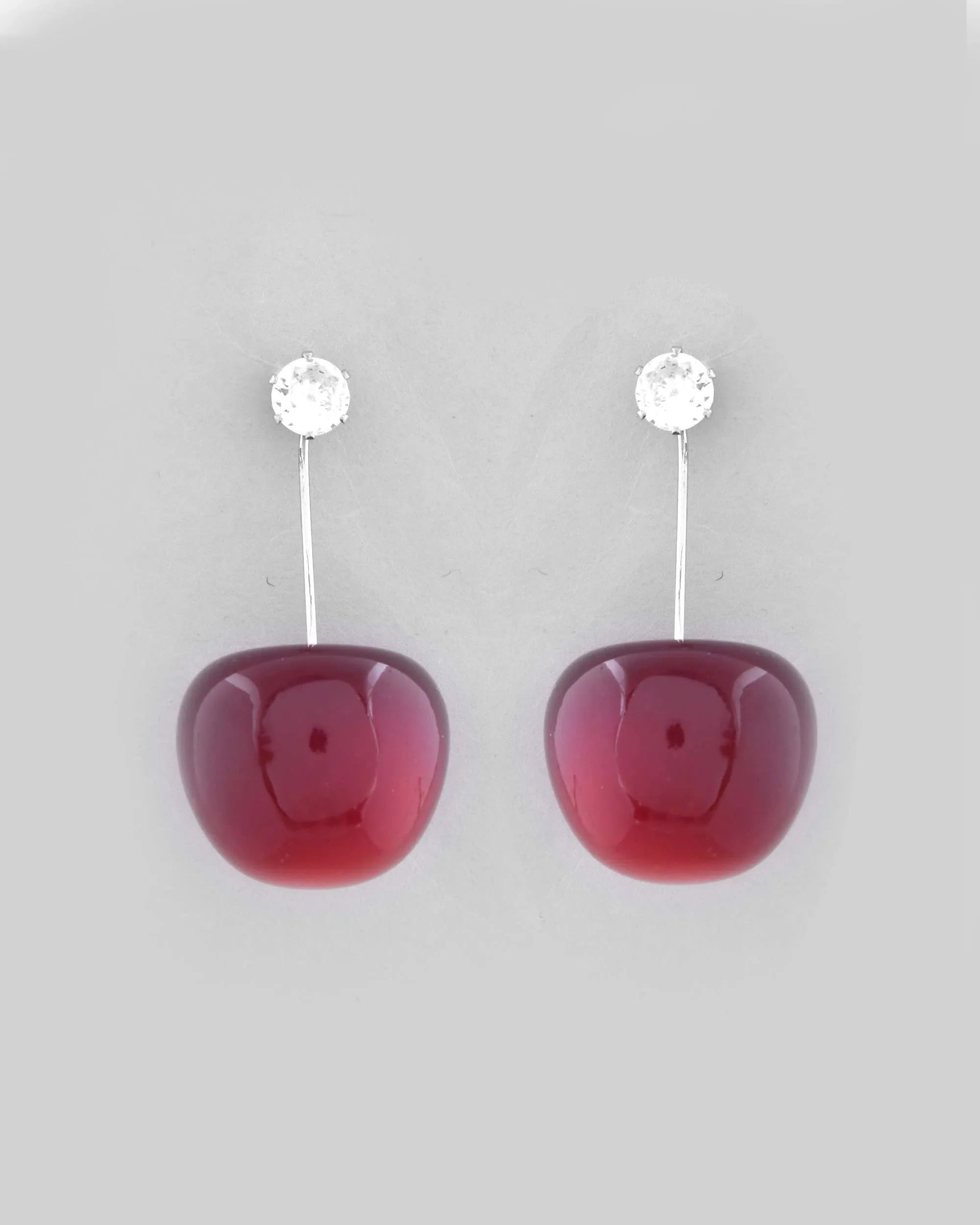 Gold-Plated Cherry Drop Earrings - Trendy Artificial Jewelry