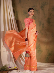 Womens Fashion Ethnic Peach Color Sarees-MLSHWSA1337PCH0ONE