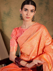 Womens Fashion Ethnic Peach Color Sarees-MLSHWSA1337PCH0ONE