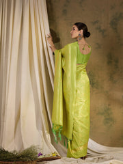 Womens Fashion Ethnic Pista Green Color Sarees-MLSHWSA1338PSG0ONE