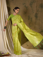 Womens Fashion Ethnic Pista Green Color Sarees-MLSHWSA1338PSG0ONE