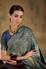Womens Fashion Ethnic Grey Color Sarees-MLSHWSA1340GRY0ONE