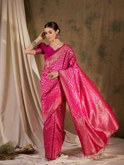 Womens Fashion Ethnic Pink Color Sarees-MLSHWSA1342PNK0ONE