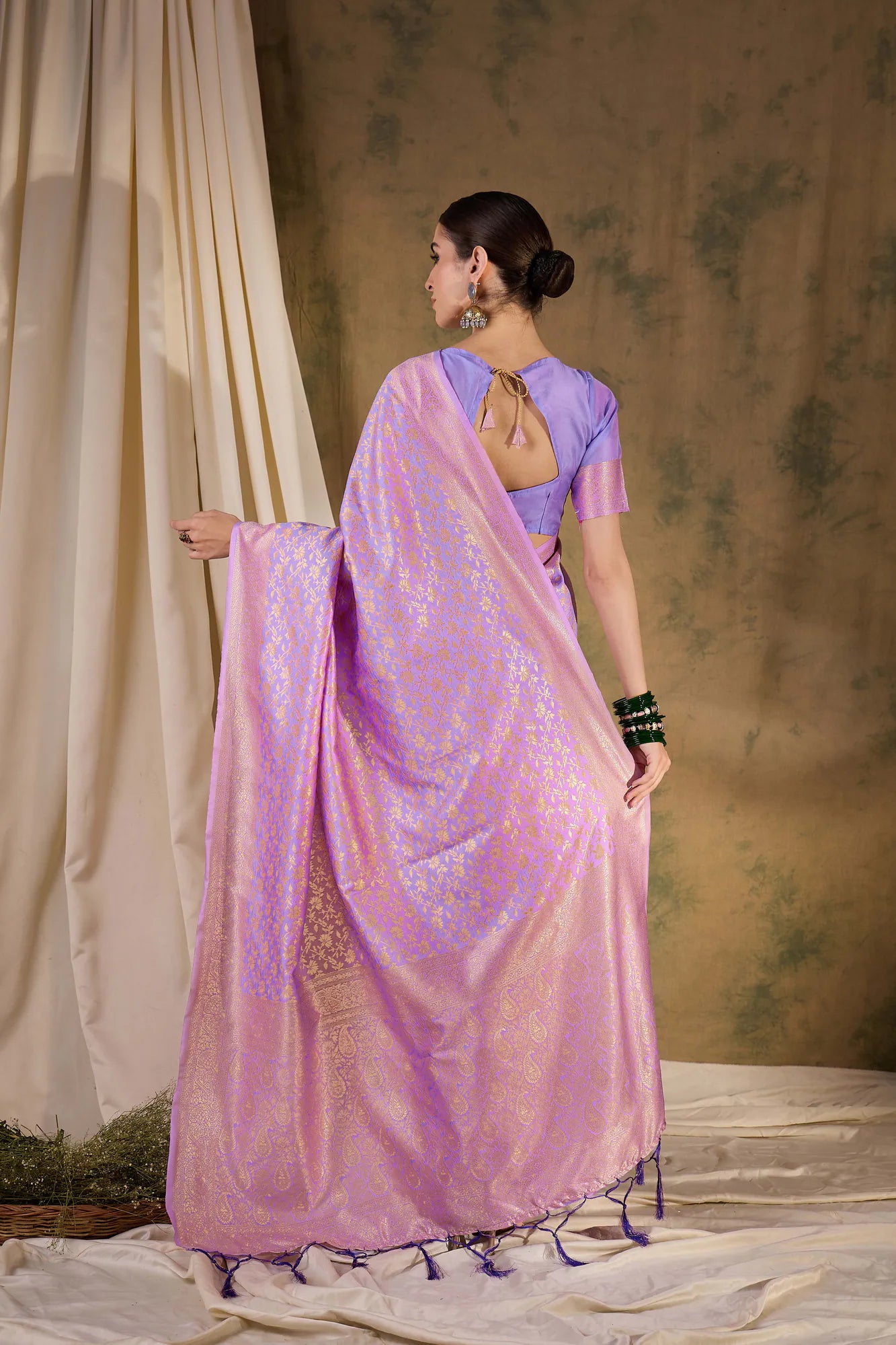 Violet Polyester Saree: Woven Design | Indian Sari Elegance