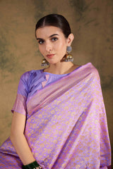 Womens Fashion Ethnic Violet Color Sarees-MLSHWSA1343VLT0ONE