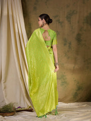 Womens Fashion Ethnic Pista Green Color Sarees-MLSHWSA1345PSG0ONE