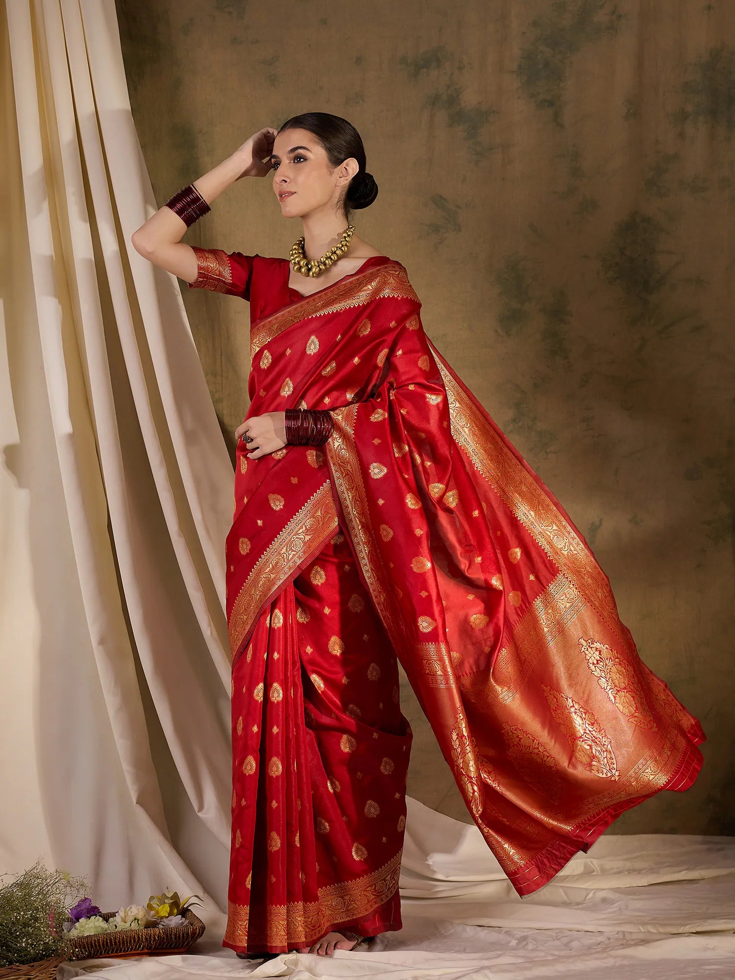 Red Banarasi Saree - Womens Indian Sarees Online
