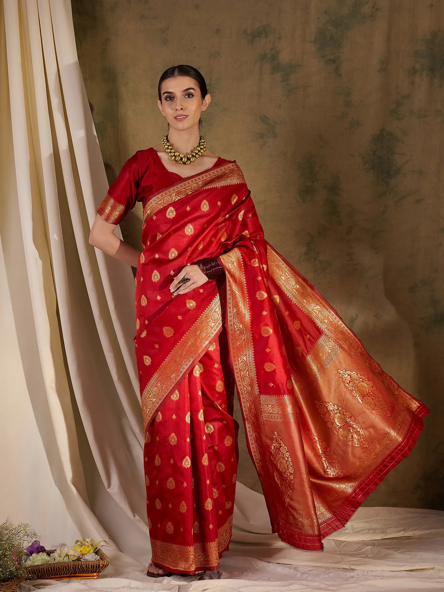 Red Banarasi Saree - Womens Indian Sarees Online