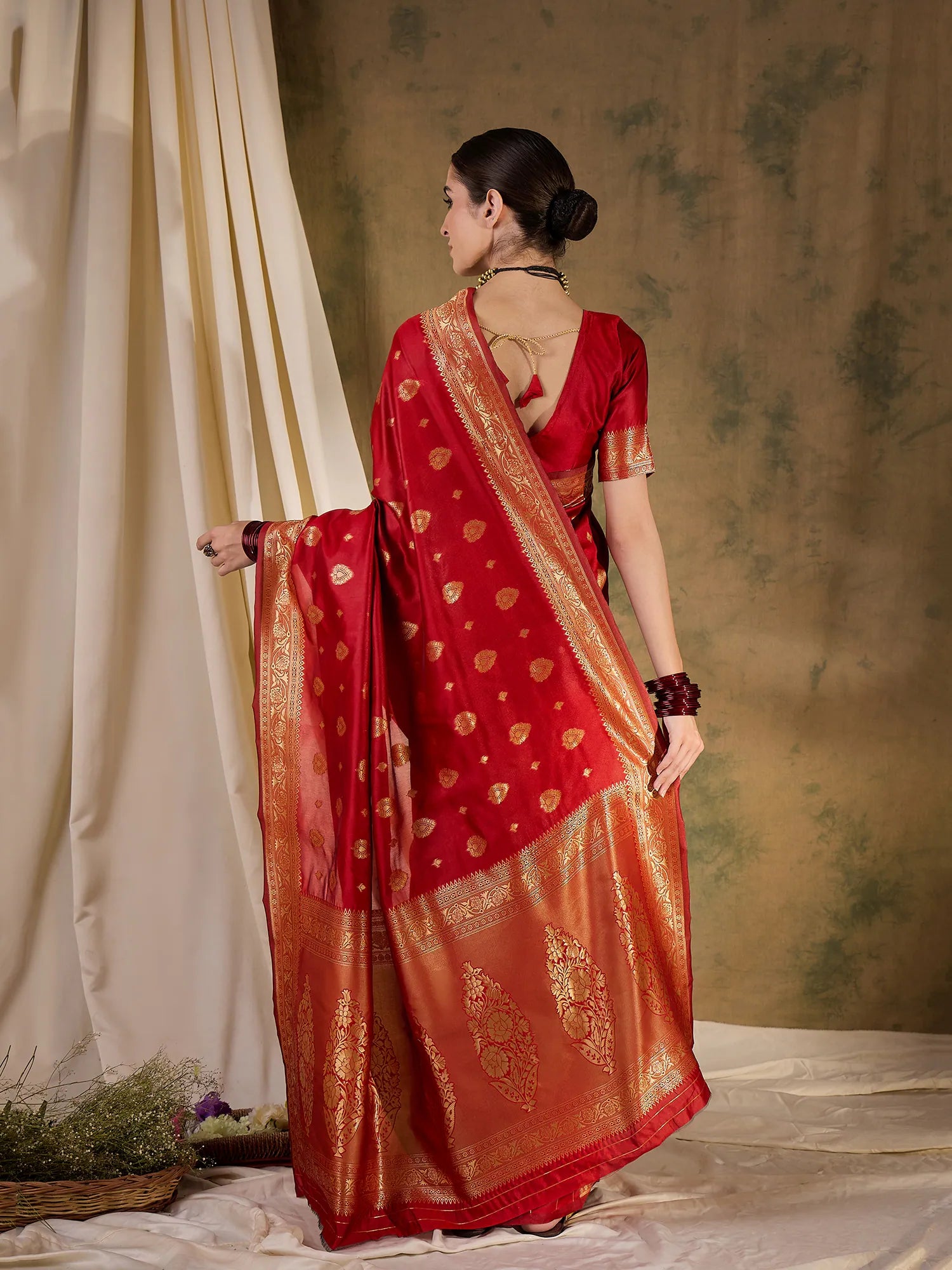 Red Banarasi Saree - Womens Indian Sarees Online