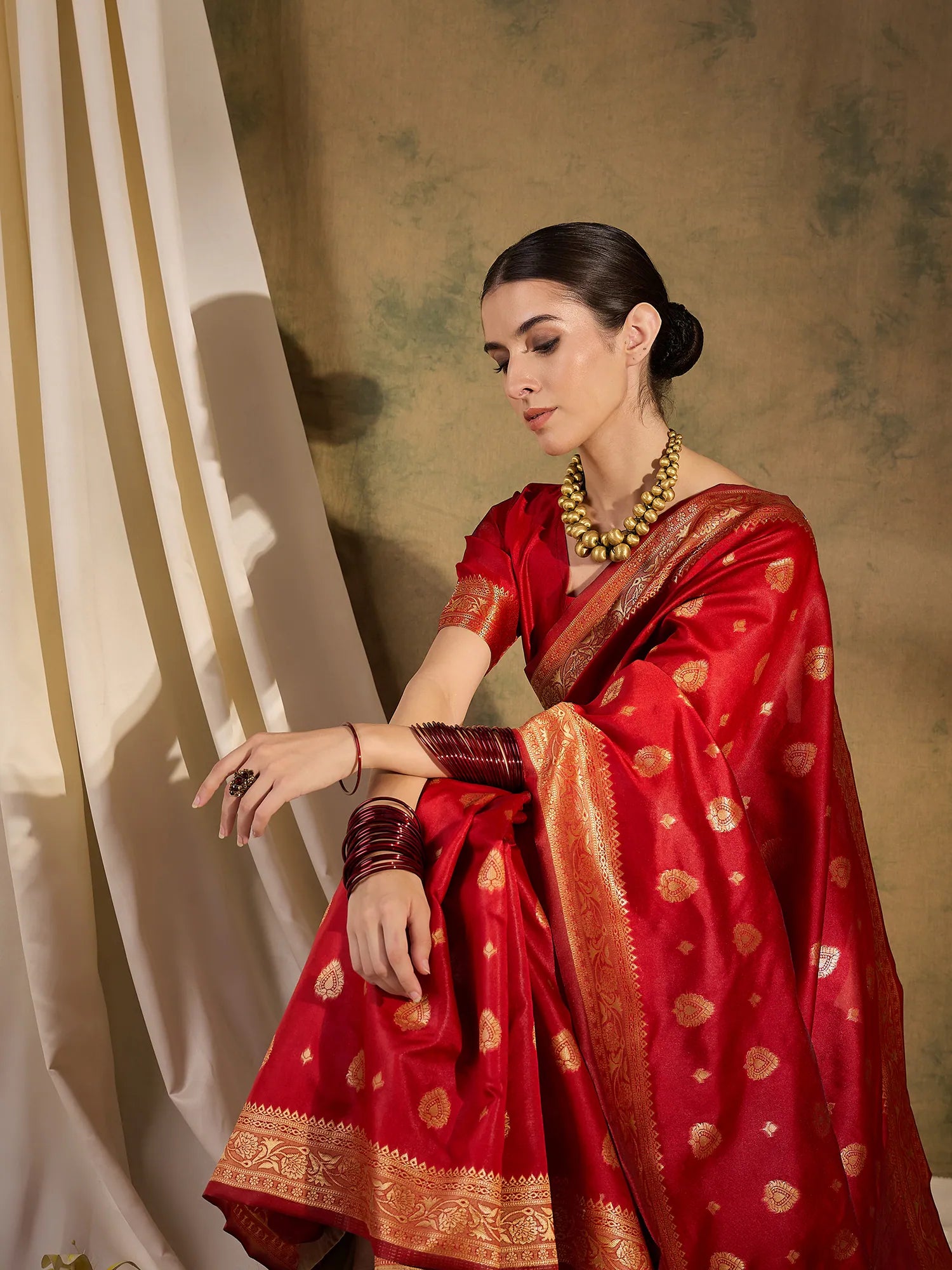 Red Banarasi Saree - Womens Indian Sarees Online