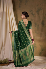 Womens Fashion Ethnic Green Color Sarees-MLSHWSA1348GRN0ONE