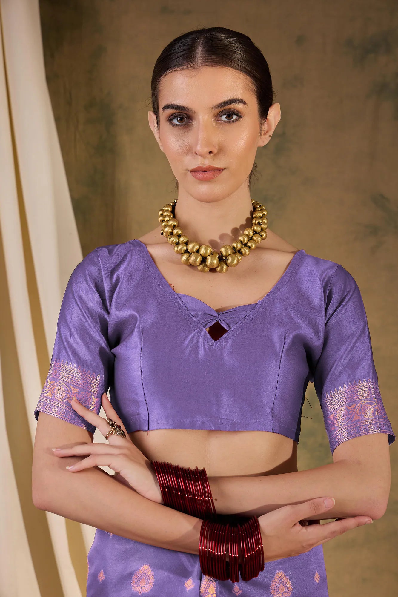 Affordable Purple Polyester Saree | Modern Indian Fashion