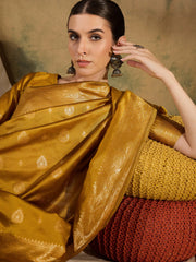 Womens Fashion Ethnic Mustard Color Sarees-MLSHWSA1350MUS0ONE
