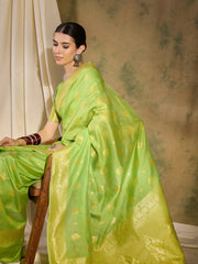 Womens Fashion Ethnic Pista Green Color Sarees-MLSHWSA1351PSG0ONE
