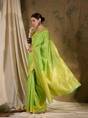Womens Fashion Ethnic Pista Green Color Sarees-MLSHWSA1351PSG0ONE