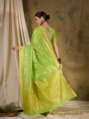 Womens Fashion Ethnic Pista Green Color Sarees-MLSHWSA1351PSG0ONE