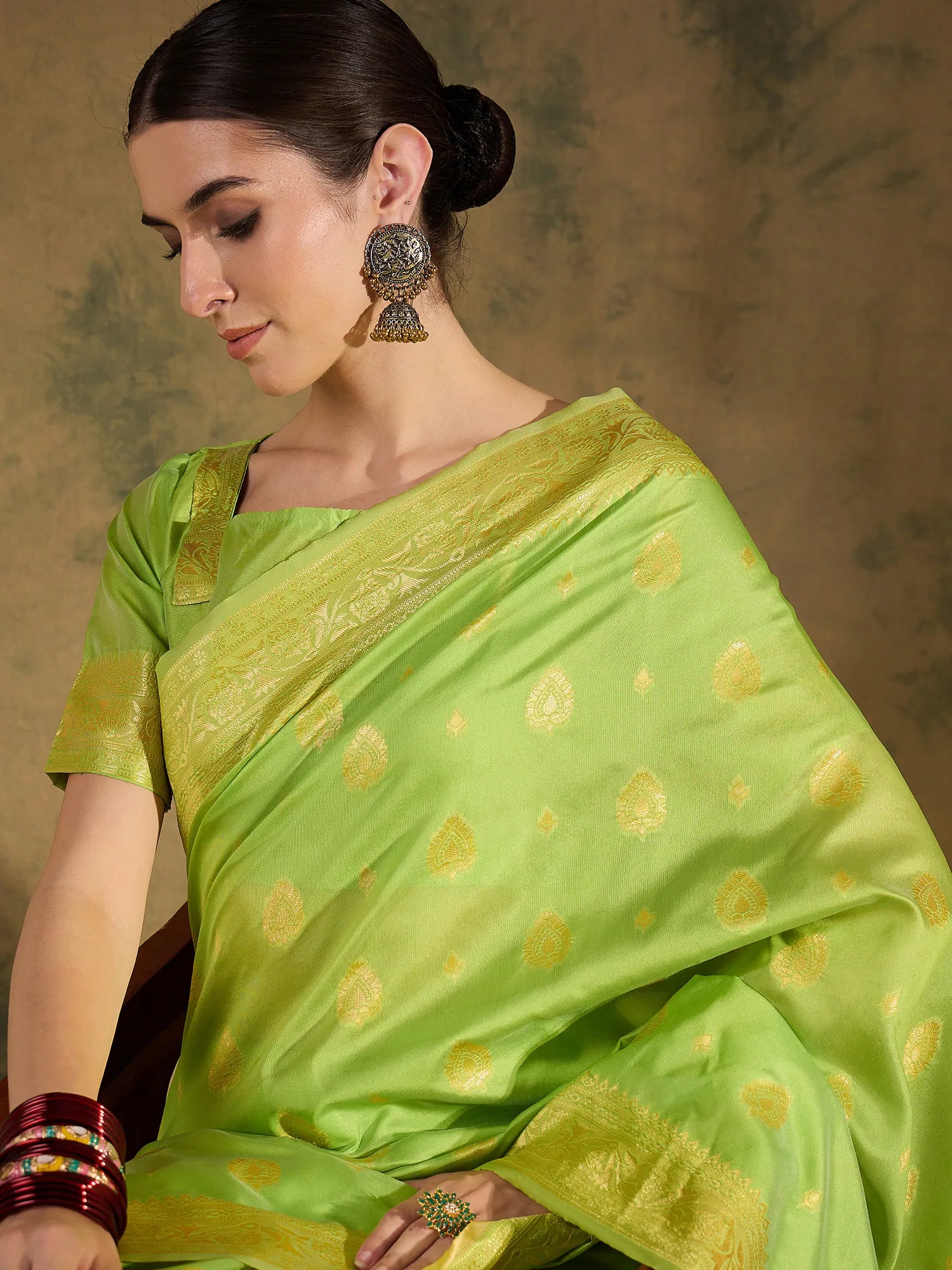 Pista Green Saree: Indian Sarees for Women | Ethnic Fashion