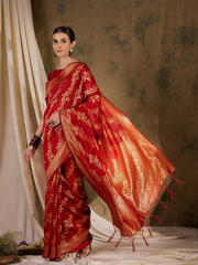Womens Fashion Ethnic Red Color Sarees-MLSHWSA1353RED0ONE