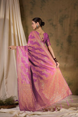 Womens Fashion Ethnic Pink Color Sarees-MLSHWSA1354PNK0ONE