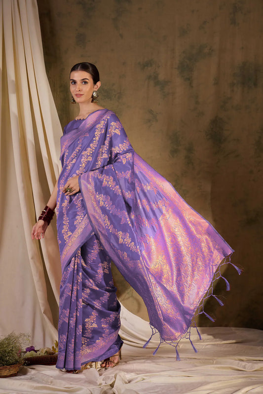 Womens Fashion Ethnic Lavender Color Sarees-MLSHWSA1355LVR0ONE 1333