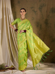 Womens Fashion Ethnic Pista Green Color Sarees-MLSHWSA1357PSG0ONE