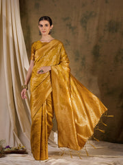Womens Fashion Ethnic Mustard Color Sarees-MLSHWSA1358MUS0ONE