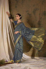 Womens Fashion Ethnic Grey Color Sarees-MLSHWSA1361GRY0ONE