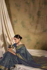 Womens Fashion Ethnic Grey Color Sarees-MLSHWSA1361GRY0ONE