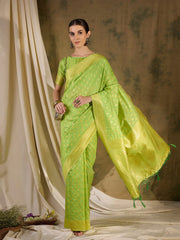 Womens Fashion Ethnic Pista Green Color Sarees-MLSHWSA1362PSG0ONE