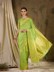 Womens Fashion Ethnic Pista Green Color Sarees-MLSHWSA1362PSG0ONE