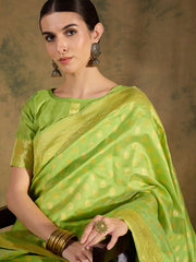 Womens Fashion Ethnic Pista Green Color Sarees-MLSHWSA1362PSG0ONE