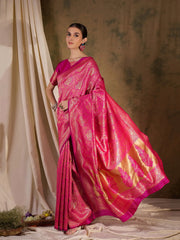 Womens Fashion Ethnic Pink Color Sarees-MLSHWSA1365PNK0ONE