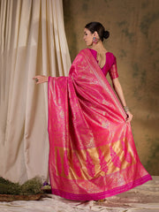 Womens Fashion Ethnic Pink Color Sarees-MLSHWSA1365PNK0ONE