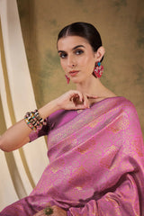 Womens Fashion Ethnic Pink Color Sarees-MLSHWSA1367PNK0ONE