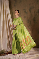 Womens Fashion Ethnic Pista Green Color Sarees-MLSHWSA1368PSG0ONE