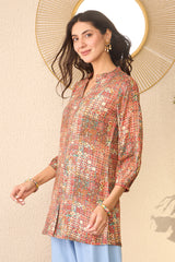 Multi Rayon Blend Abstract Printed Regular Top VT1370
