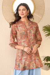 Multi Rayon Blend Abstract Printed Regular Top VT1370