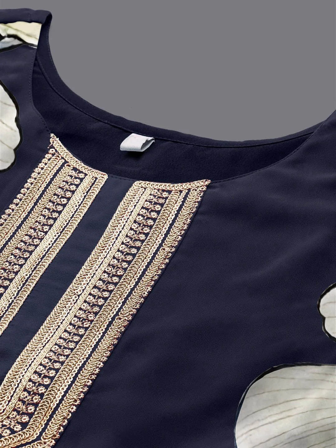 Sequinned Floral Georgette Kurta | Indian Kurta for Women