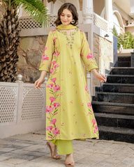 Cotton Kurta Set for Women - Green | MLWSHKS8930LMG