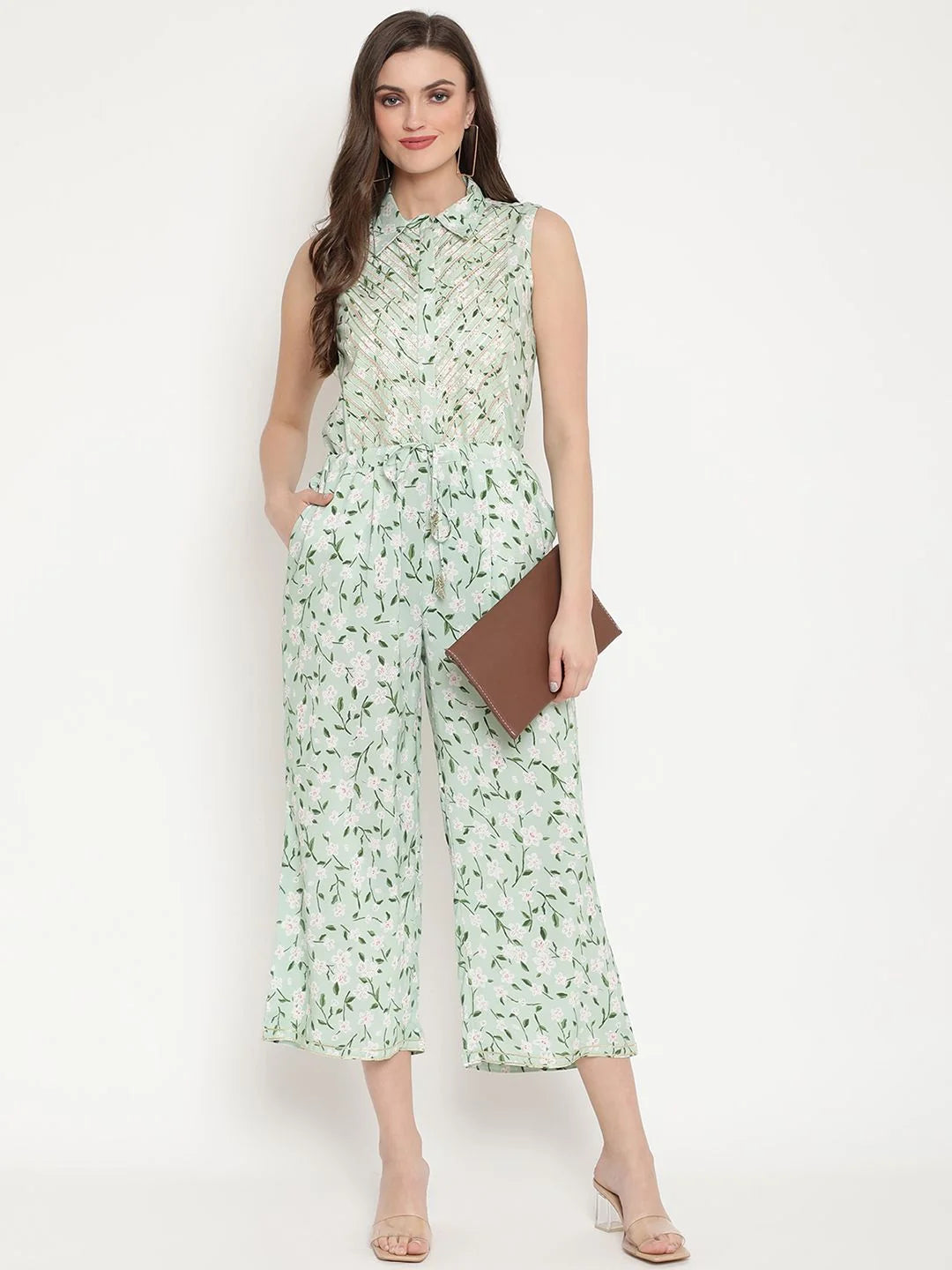 Mint Green Rayon Printed Jumpsuit-AHJSRYWX-891-FF