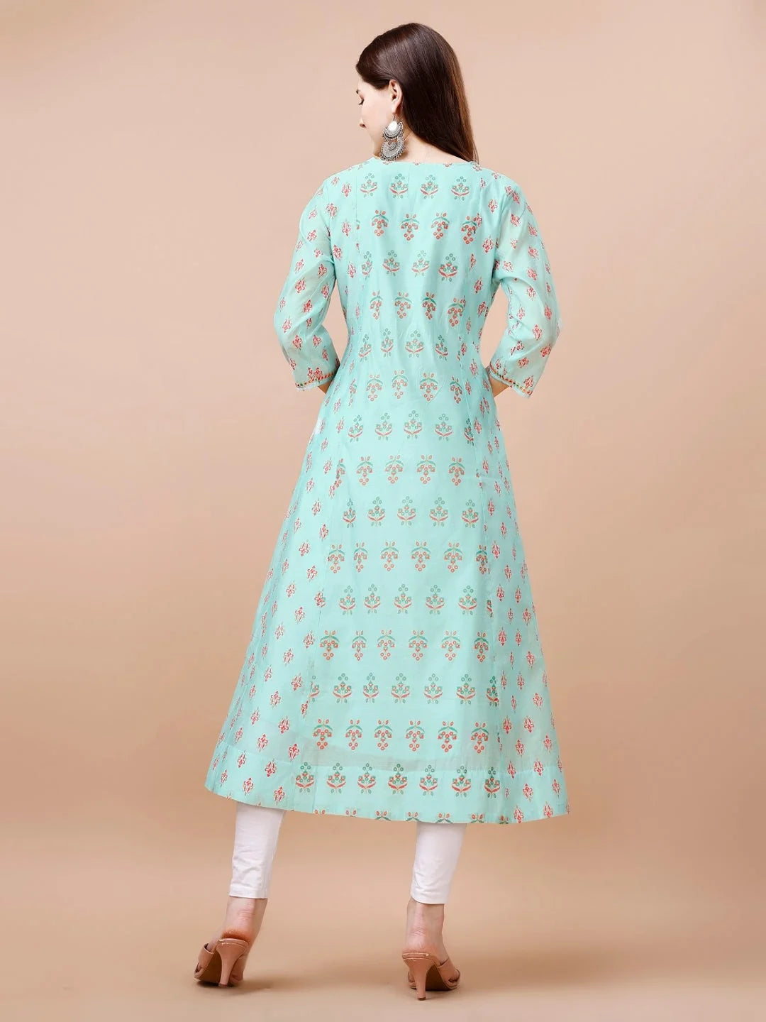 Blue Colour cotton Printed kurti with vibrant patterns