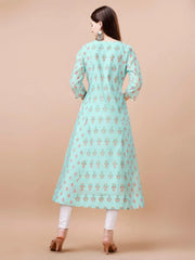Blue Colour cotton Printed kurti with vibrant patterns-MLWSHKT8023SKB