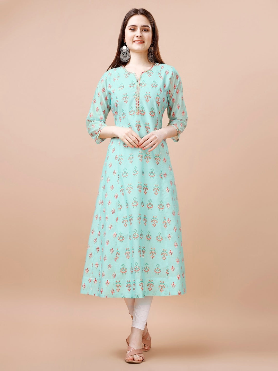 Blue Colour cotton Printed kurti with vibrant patterns-MLWSHKT8023SKB